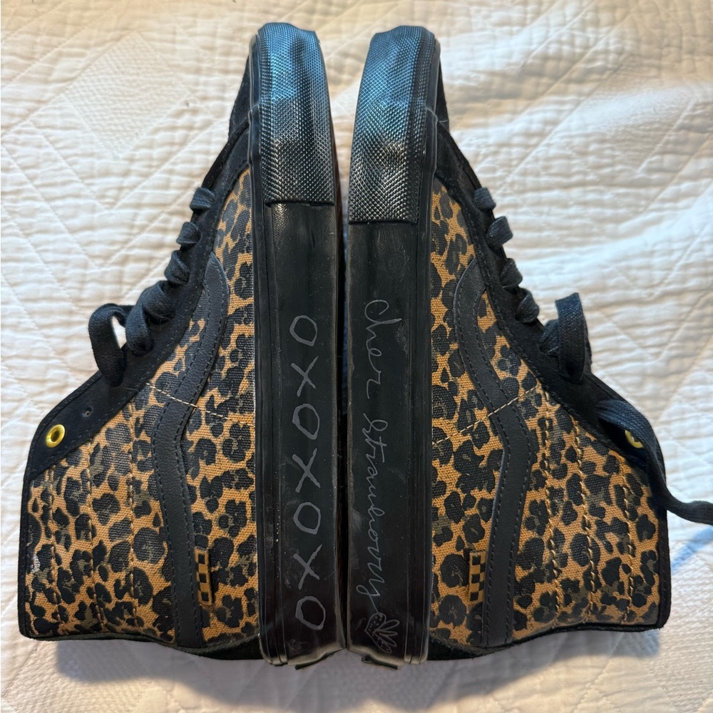 Vans Cher Strauberry Leopard Print Sneakers - Black and Brown